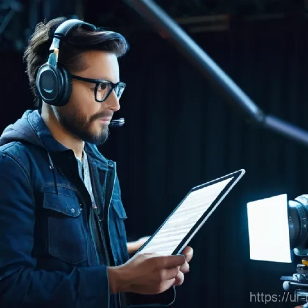 미디어 프로듀서 이직 준비 스토리 - **Prompt:** A dynamic, high-energy image of a media producer (male or female, 30s) standing in a bus...