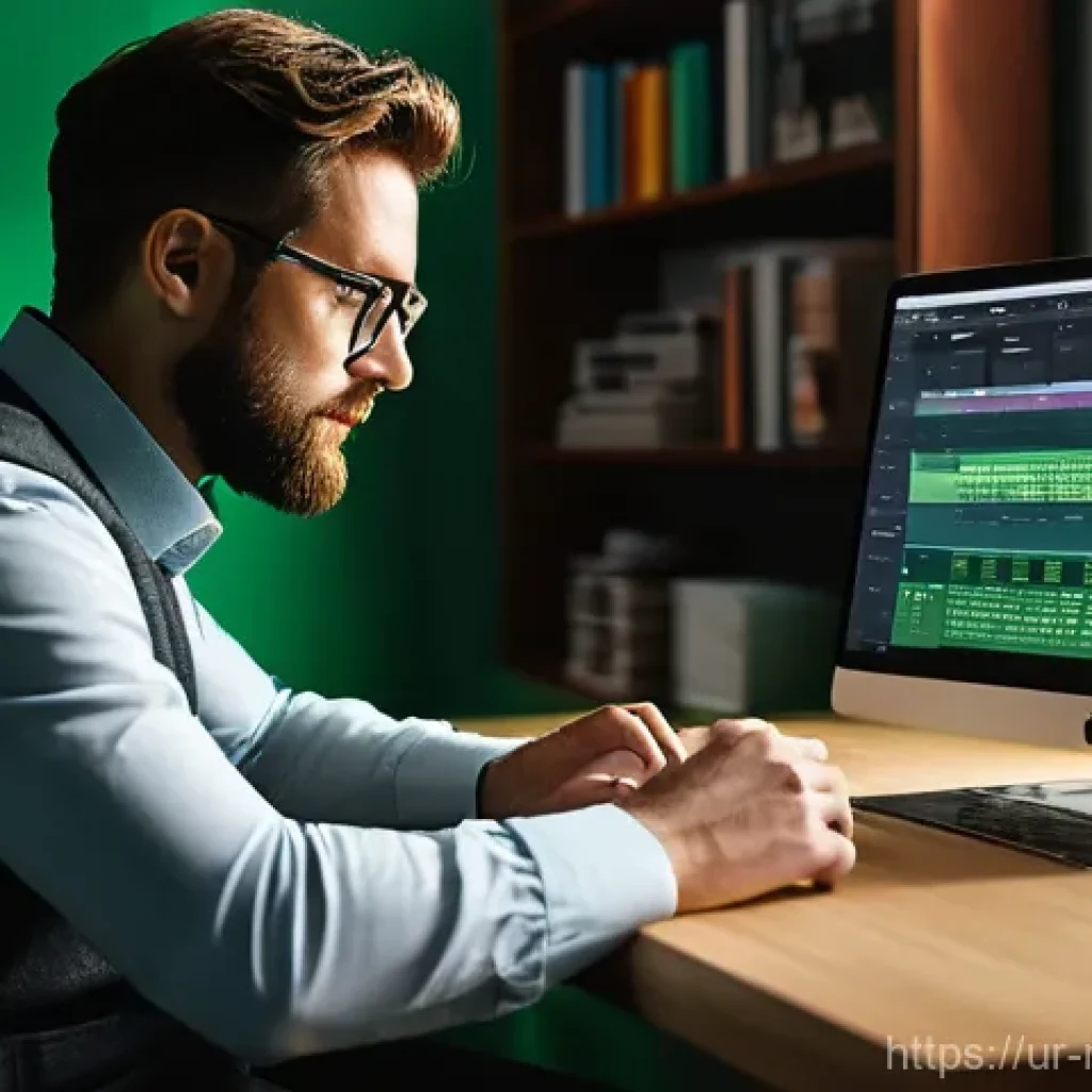 미디어 프로듀서로서 이직을 준비하는 방법 - **Prompt: A professional media producer, mid-30s, looking thoughtfully at a holographic display show...
