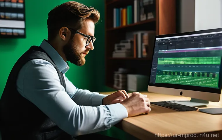 미디어 프로듀서로서 이직을 준비하는 방법 - **Prompt: A professional media producer, mid-30s, looking thoughtfully at a holographic display show...