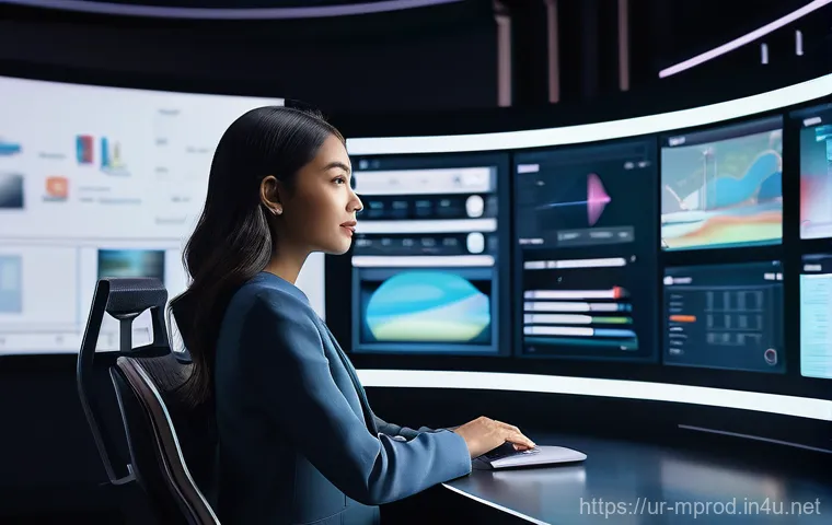 미디어 프로듀서로 일하며 성장한 경험 - **Prompt 1: The Modern Media Producer's Hub**
A highly detailed, realistic illustration of a fem...